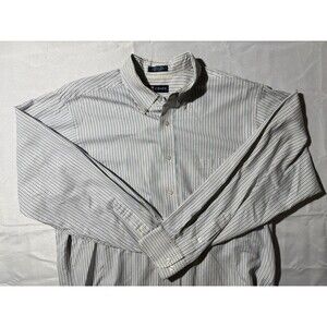 Chaps Wrinkle Free Striped Button Dress Shirt, Men's Sz 16-16.5 34/35 Large